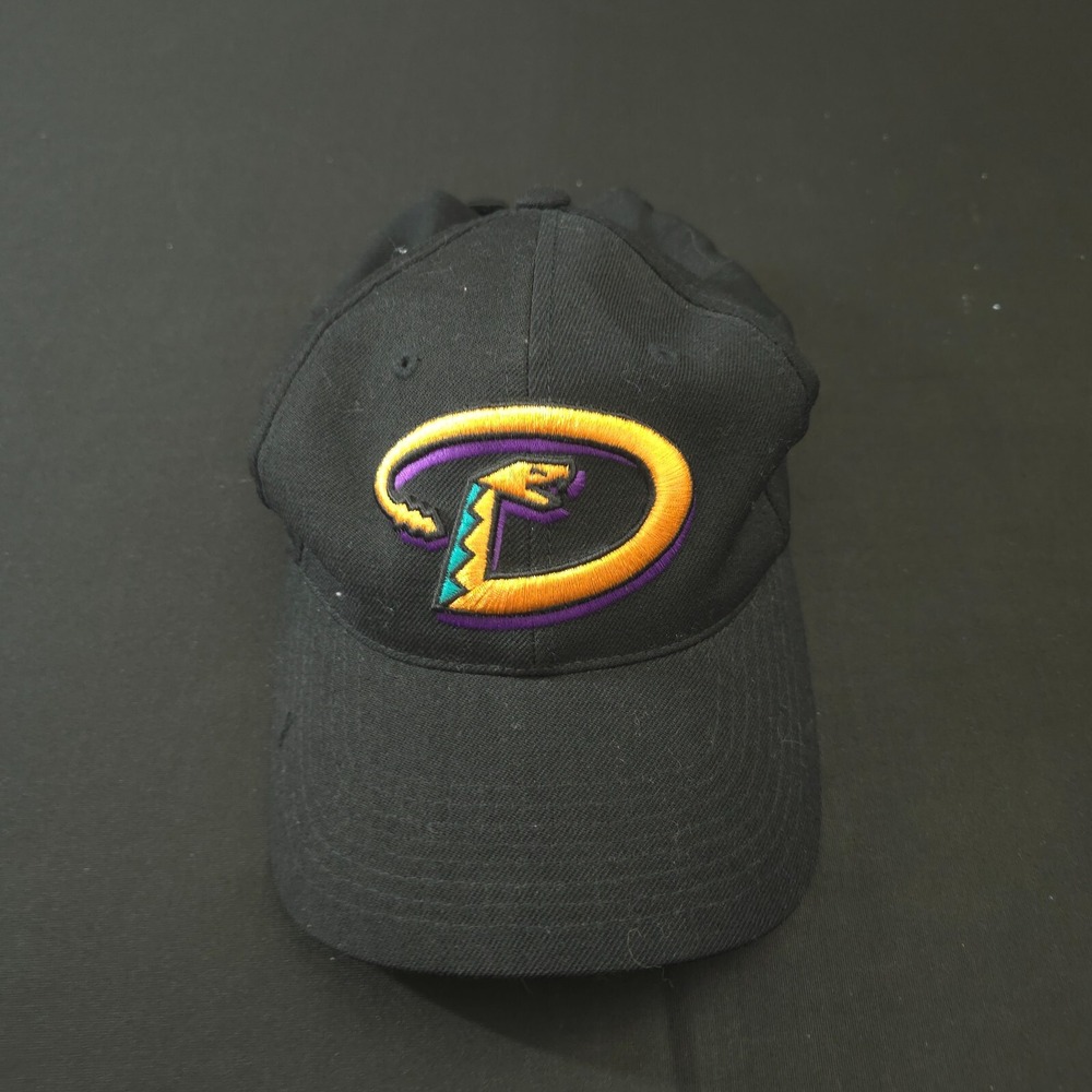 Arizona Diamondbacks Hat Snapback Black Adjustable 100%‎ Wool Cap One Sz Vintage